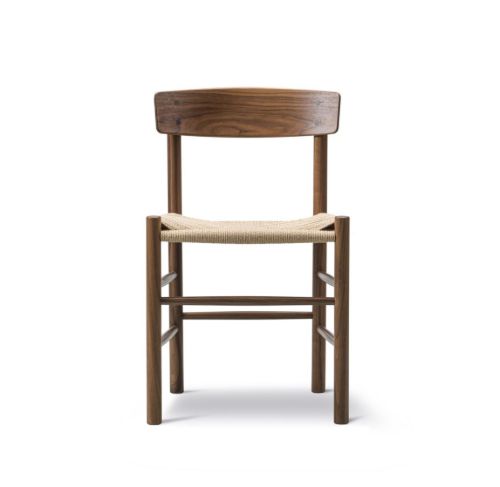 Fredericia Furniture 3239 J39 Mogensen Spisebordsstol SH: 46,5 cm - Olieret Valnød/Natur Flet