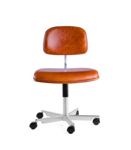 Montana Kevi 2534U Fuldpolstret Kontorstol SH: 40-53 cm - Bordeaux Ultra Læder/Alu Hjul