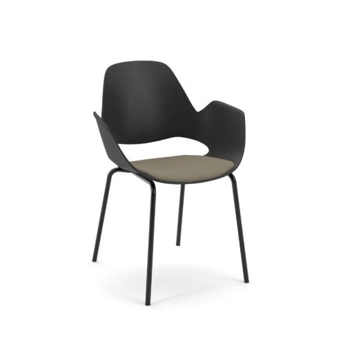 HOUE FALK Stol Sort H: 83 - Metalrørsben/Beige