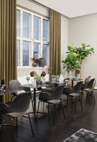 HOUE FALK Stuhl Schwarz H: 83 – Metallrohrbeine/Beige