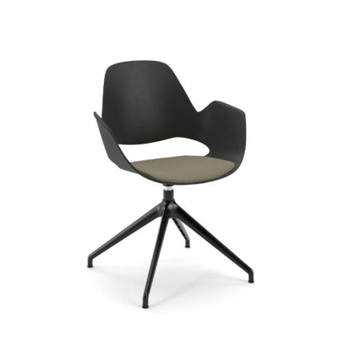 HOUE FALK Stol Sort H: 83 - 4-stjernet drejefod/Beige