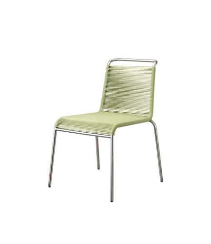 FDB Møbler M20 Teglgard Cord Stuhl 87x54x65 cm - Edelstahl/Grün meliert