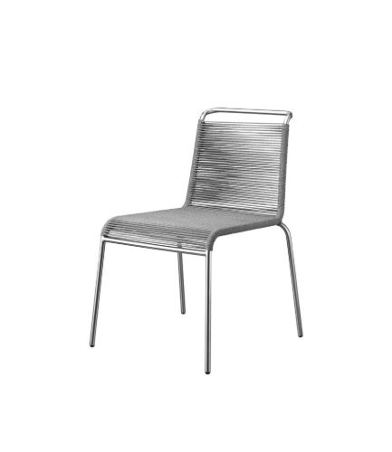 FDB Møbler M20 Teggård Cord Stuhl 87x54x65 cm - Edelstahl/Hellgrau meliert