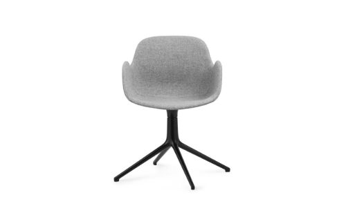 Normann Copenhagen Form Drejestol m. armlæn SH: 44cm - Partner Grey/Sort Aluminium