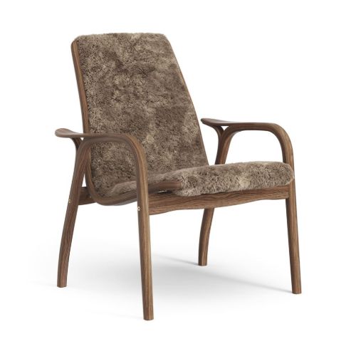 Swedese Laminett Stol SH: 41 cm - Lakeret Valnød/Fåreskind Sahara