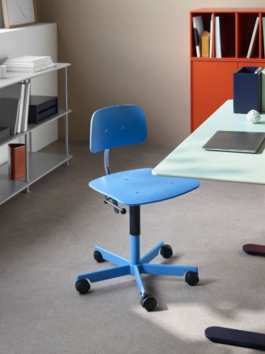 Montana Kevi 2533 Bürostuhl m. Alu-Kappe SH: 38–51 cm – Azurblau