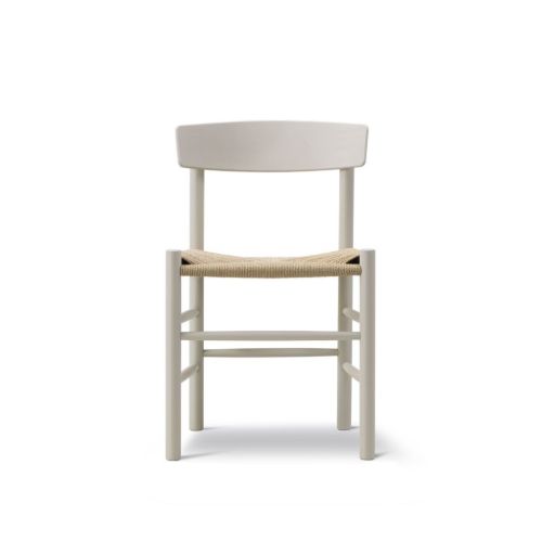 Fredericia Furniture 3239 J39 Mogensen Spisebordsstol SH: 46 cm - Pebble Grey Bøg/Naturfarvet Flet
