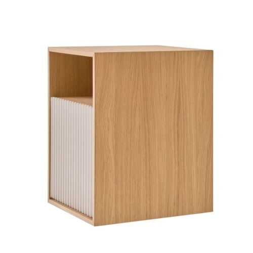 Vipp 672 Nachttisch H: 48 cm - Helles Eichenholz/Aluminium