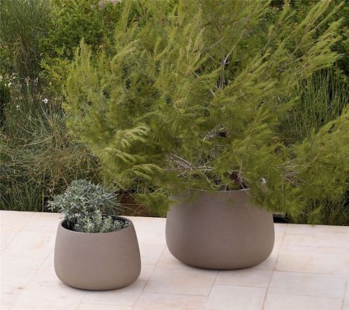 Cane-line Erdtopf Rund Mittel - Fiberglas/Taupe