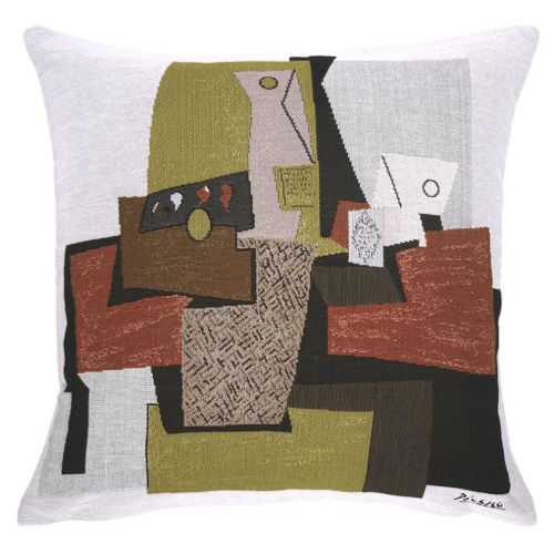 Poulin Design Picasso Pude 45x45 cm - Bouteille Et Paquete De Tabac (1921)
