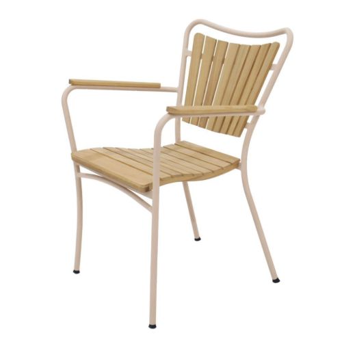 Mandalay Marguerit Havestol H: 83 cm - Teak/Taupe