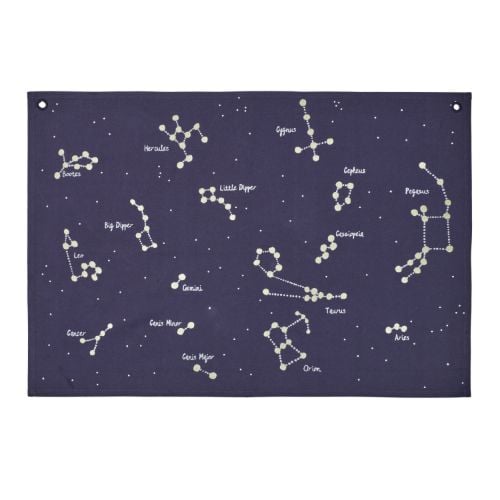 Ferm Living Constellation Tekstilkort - Økologisk Bomuld/Mørkeblå
