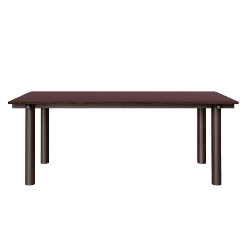 Ferm Living Atura Spisebord 200x90 cm - Dark Chocolate/Burgundy Linoleum
