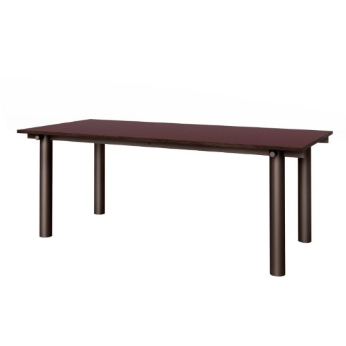 Ferm Living Atura Esstisch 200x90 cm - Dunkle Schokolade/Burgunder Linoleum