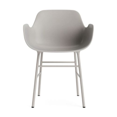 Normann Copenhagen Form Spisebordsstol m. Armlæn - Pulverlakeret Stål/Warm Grey