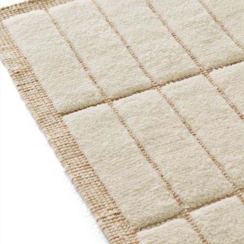 Audo Copenhagen Tile Teppich 170x240 cm - Elfenbeinfarbene Fliesen