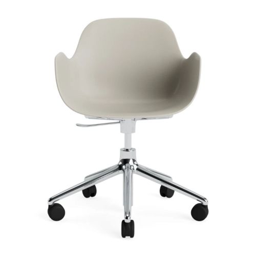 Normann Copenhagen Form Kontorstol m. Armlæn - Aluminium/Lysegrå