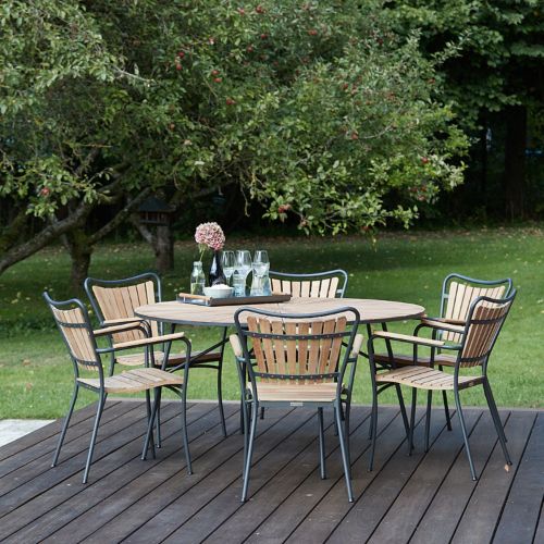 Mandalay Marguerit Gartentisch Ø: 140 cm - Teak/Anthrazit