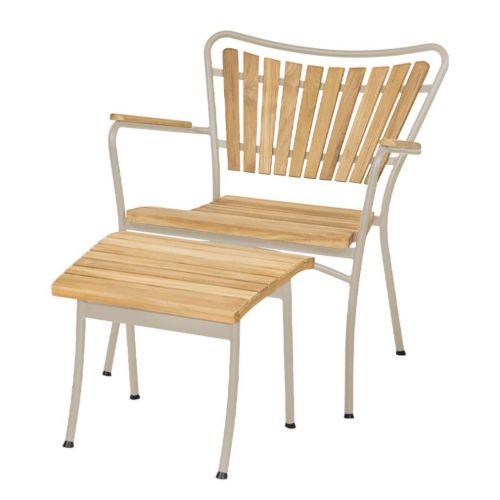 Mandalay Marguerit Loungesæt Loungestol og Fodskammel - Teak/Taupe