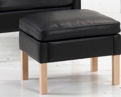 Mogens Hansen MH195 Fodskammel H: 42 cm - Premium Læder / Sort