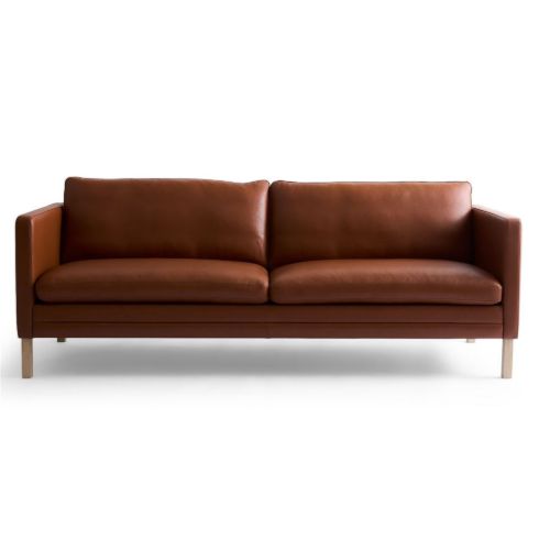 Mogens Hansen MH276 3 Pers Sofa L: 210 cm - Baltique Anilinlæder/Mørkebrun 