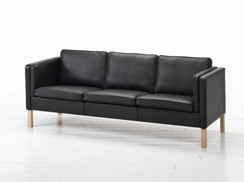 Mogens Hansen MH 212 3 Pers Sofa L: 238 cm - Premium Læder / Sort