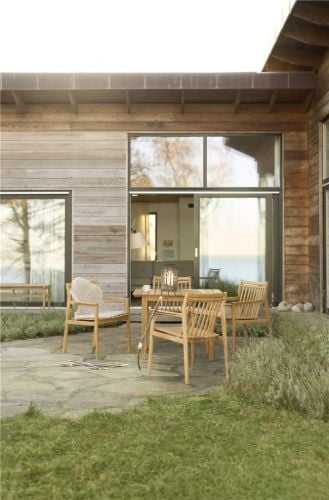 FDB Møbler Sammen Kleines Gartenmöbelset M3 Tisch + 4 Stk. M1 Stühle - Teak
