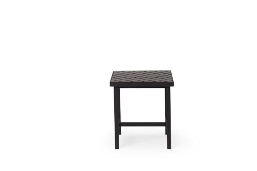 Warm Nordic Herringbone Tile Sidebord 40x44 cm - Soft Black OUTLET