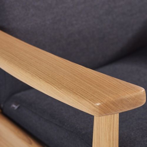 Farstrup Plus 5910 Sessel mit Fußhocker SH: 47 cm. - Eiche/Capture 5201 DarkBlue/Grey