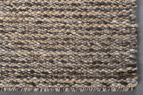 HC Carpets Malta Handgefertigter Teppich 80x200 cm - Graubraun Natur