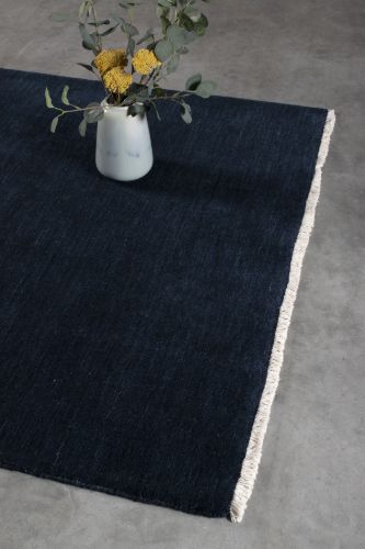 HC Carpets Skagen Handgewebter Teppich 140x200 cm - Dunkelblau