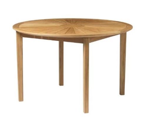 FDB Furniture M27 Together Runder Gartentisch Ø: 120 cm – Massives Teakholz/Natur geölt