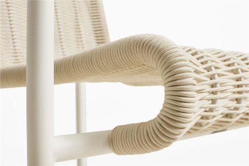 HAY Palissade Cord Loungesessel niedrig H: 70 cm - Cremeweiß