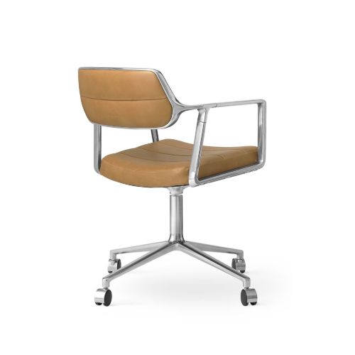 Vipp 453 Drehstuhl+ m. Räder - Aluminium/Kamel