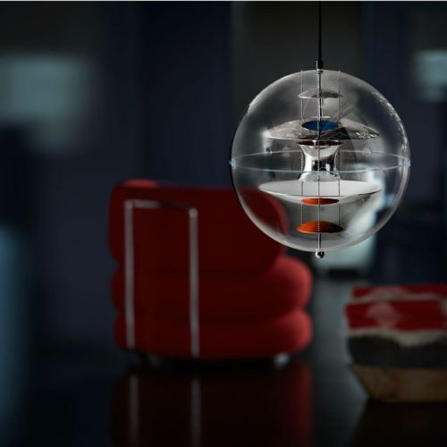 Verpan Verner Panton Globus Ø: 40 cm - Rot/Blau