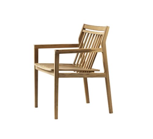 FDB Furniture M1 Sammen Gartenstuhl SH: 46 cm - Teak massiv/Natur