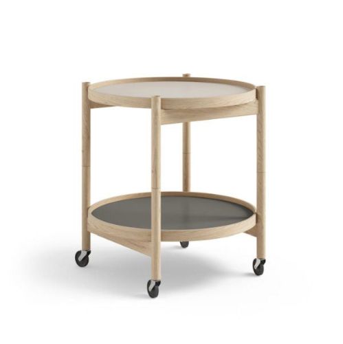 Brdr. Krüger Bølling Bakkebord m. 2 bakker Ø: 50 cm - Ubehandlet Eg/Stone