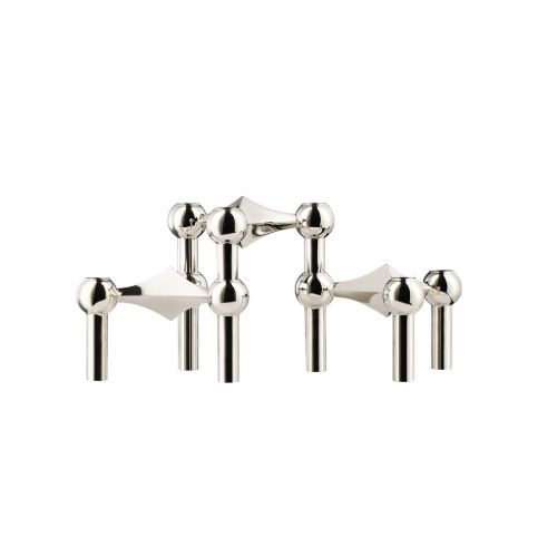 STOFF Nagel Candle Holder Set of 3 H: 6,5 cm - Chrome