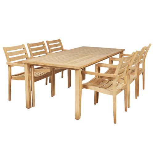 UDSOLGT FOR SÆSON 2026 Mandalay Cambridge L: 200 cm og 6 York Stole - Teak 