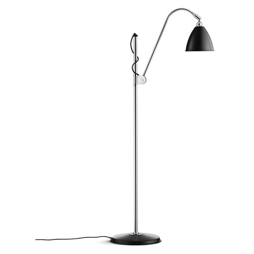 Bestlite BL3 Floor Lamp Ø:16 cm Chrome Base - Black Semi Mat Skærm