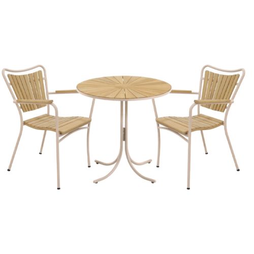 Mandalay Marguerit Gartenstuhl SH: 44,5 cm – Teak/Taupe 