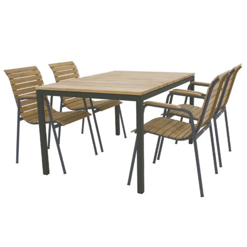 Mandalay Toscana Havebord L: 132 cm og 4 Bellevue Havestole - Antracit 