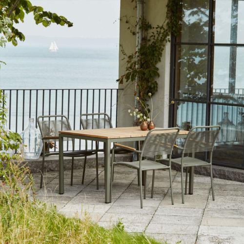 Mandalay Toscana Gartentisch L: 132 cm und 4 Verona Gartenstühle - Olivgrün