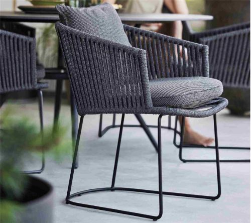 Cane-line Outdoor Moments Stühl SH: 42 cm - Dunkelgrau